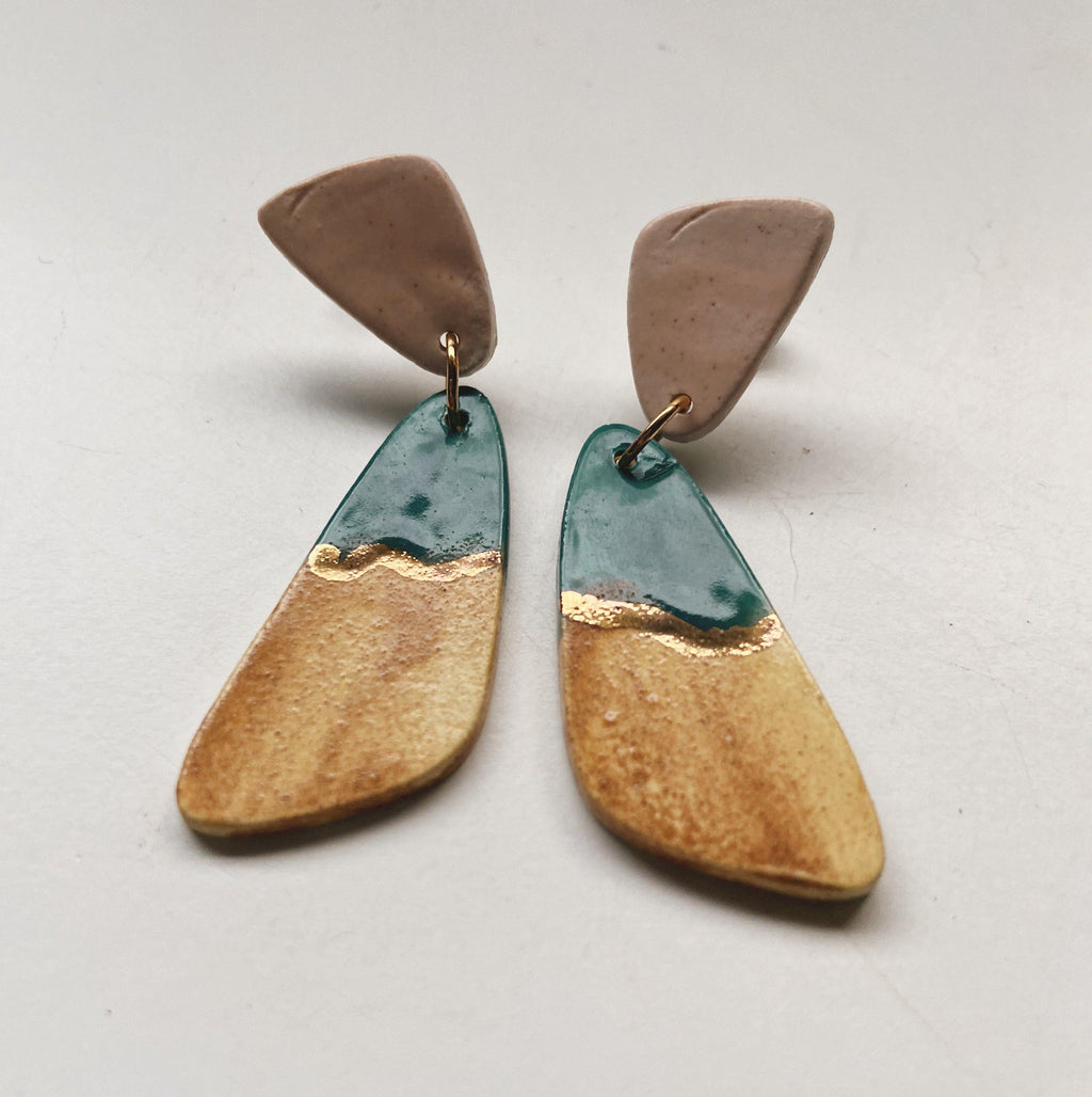 color block ceramic earrings