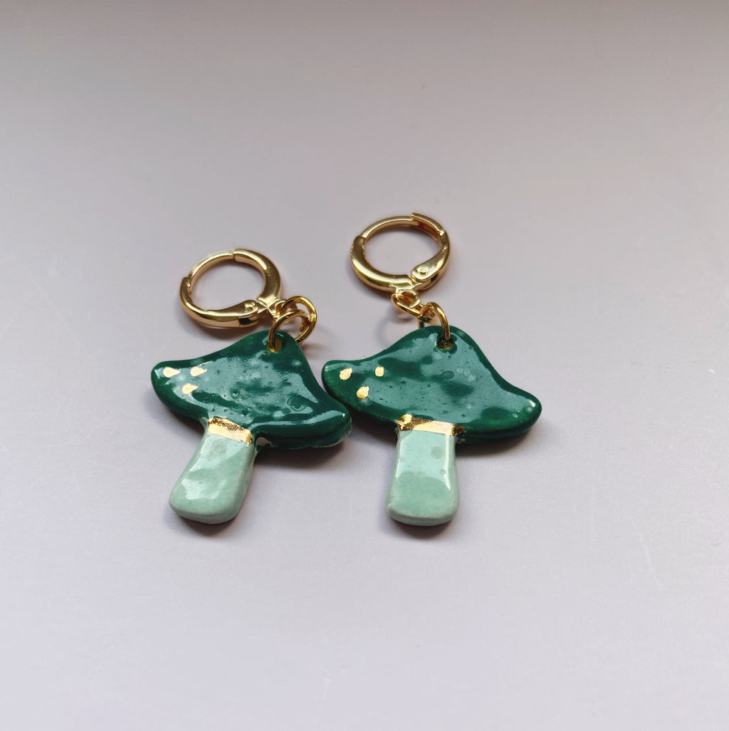 ceramic  teal  earrings