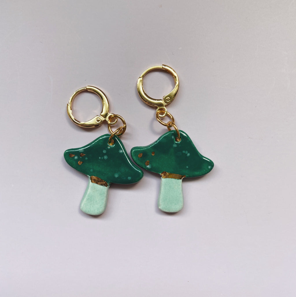 ceramic  teal  earrings