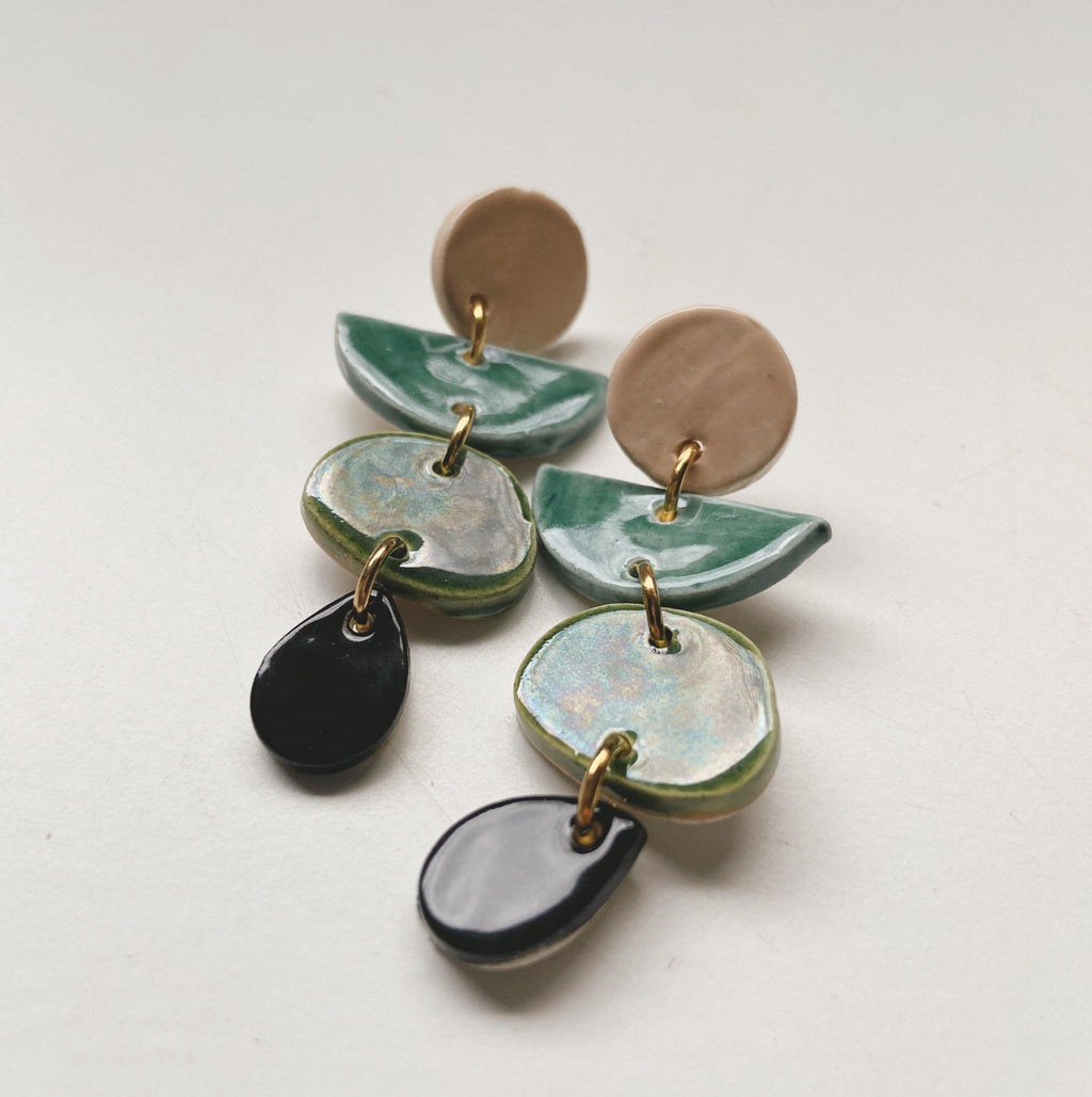 color block ceramic earrings