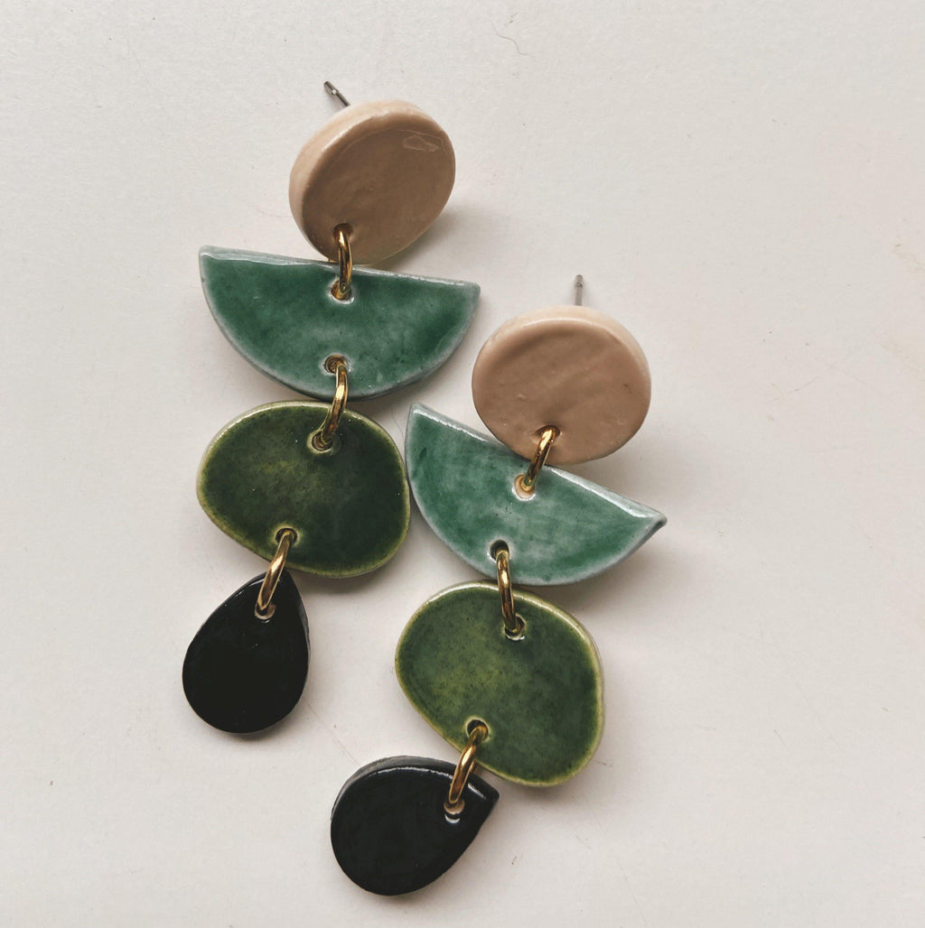 color block ceramic earrings