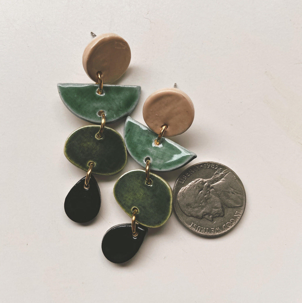 color block ceramic earrings