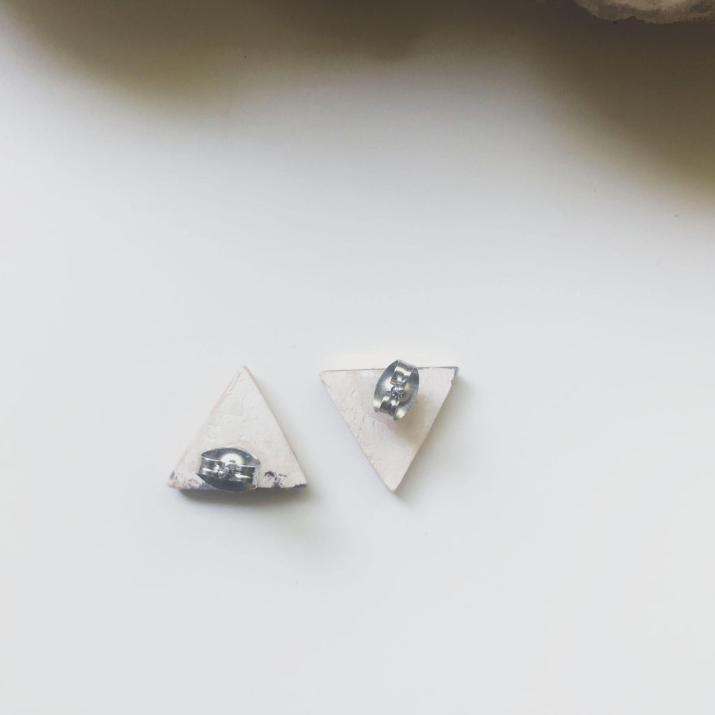 Triangle Gold Dipped Studs - gloriafaye