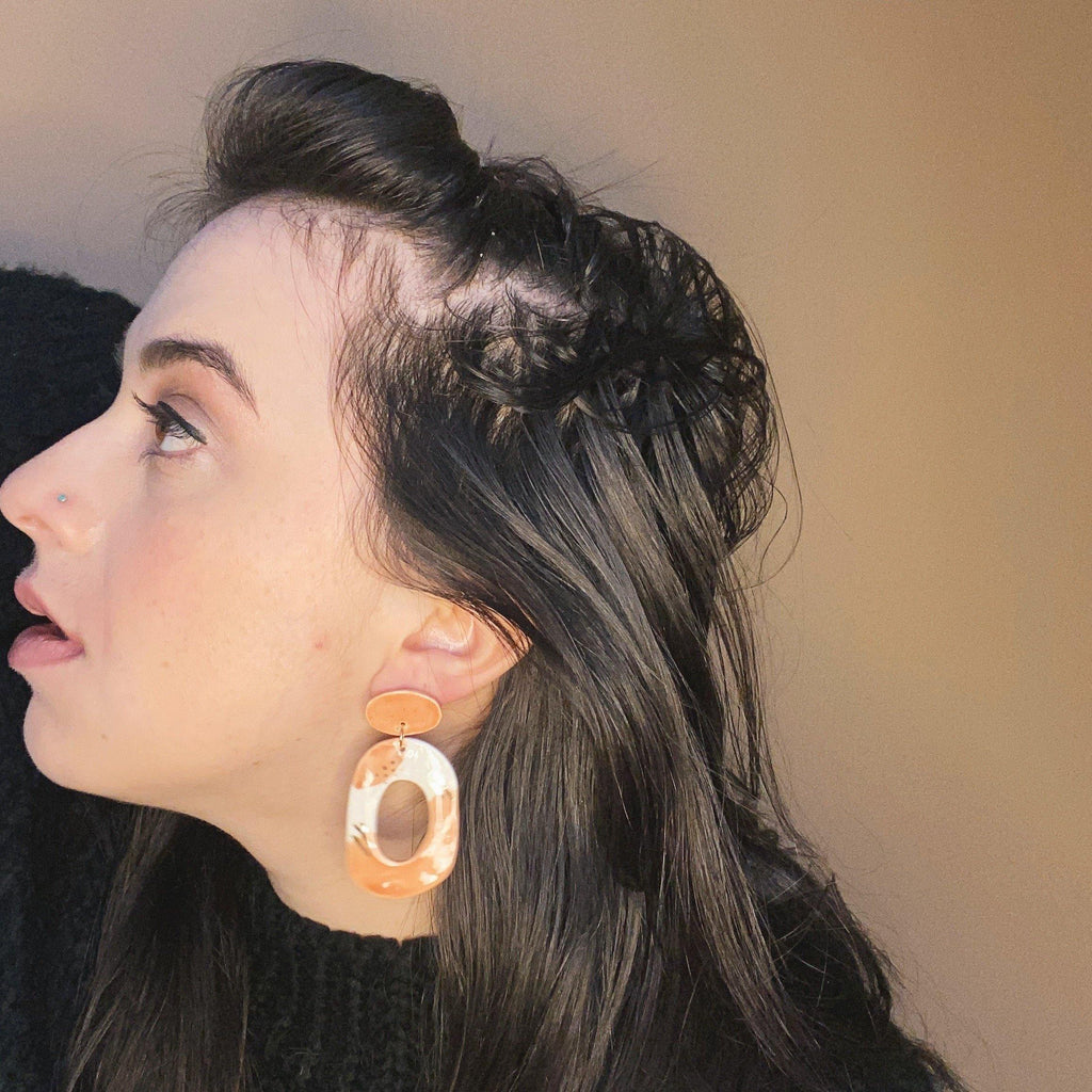 model ceramic earrings